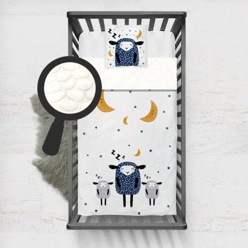 Kids Minky Blanket Super Soft and Warm Baby Blankets Children for Couch and Bed White Sleep Sheep Model 309