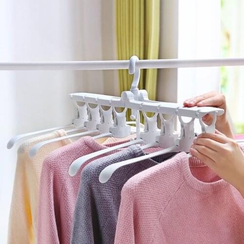 Magical Clothes Hanger Organizer Multi Folding Anti Slip Plastic Wardrobe Space Saving Clothing Hanger Cloth Rack Drying Holder