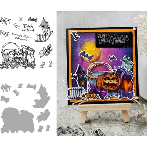 Halloween Pumpkin Cutting Dies and Stamp for DIY Scrapbooking Album Transparent Photopoly Greeting Card Decorative Craft Die Cut