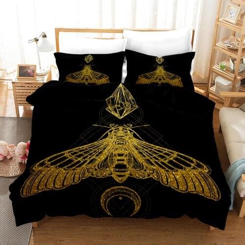 Luxury Bedding Set King Gold Scorpion Queen Meteor Scorpio Duvet Cover Constellation Bed Sets Bohemian Print Black Bedclothes