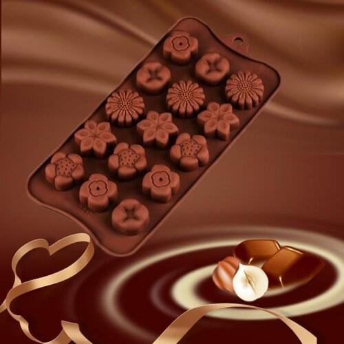 Silicone Ice Cube Tray Flower Pattern Silicone Mold Chocolate Mold Ice Grid Cake Mold DIY Baking Tool Ice Cream Maker Party Bar