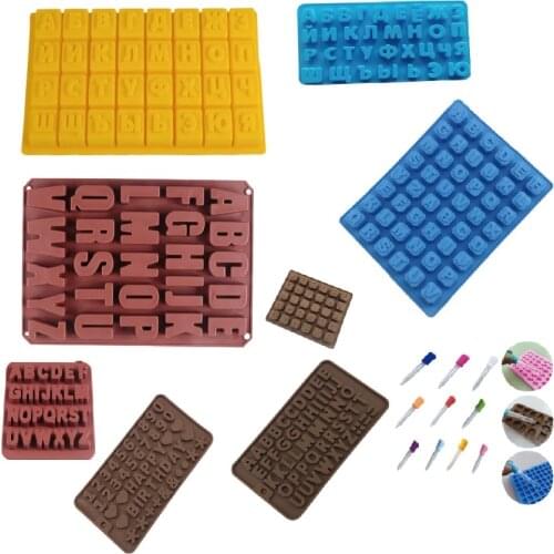 Silicone Russian Letter Cake Mold Kitchen Bakeware DIY Number Icecube Tray Desserts Baking DropperTools For Baking