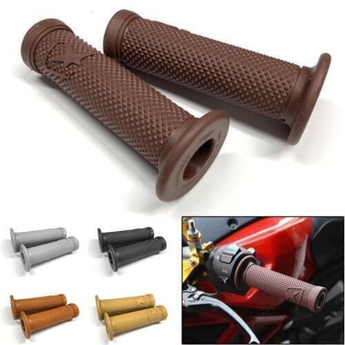 Universal Cafe Racer Motorcycle 22/24mm Retro Vintage Non-Slip Handlebar Grips For Honda Suzuki Kawasaki Triumph Royal Bobber
