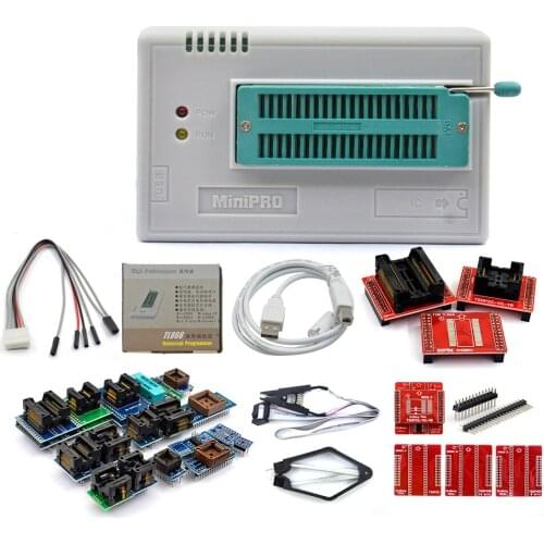 V10.41 TL866II Plus USB Programmer with 25 Adapters Support 16000+IC SPI Flash NAND EEPROM MCU PIC AVR Minipro Calculator
