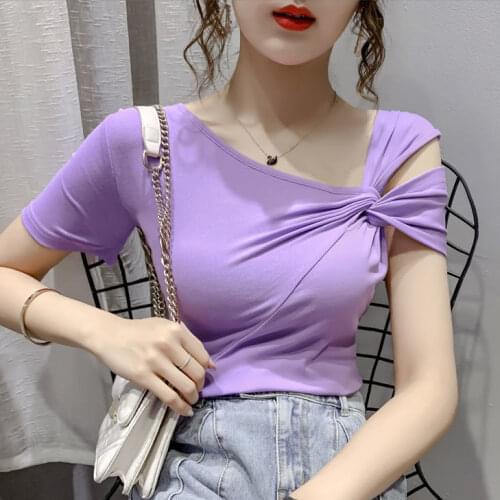 New 2021 Fashion Cotton Women Summer T-Shirts Short Sleeve Plus Size Korean Style Female Basic Tshirt Solid Casual Harajuku 130