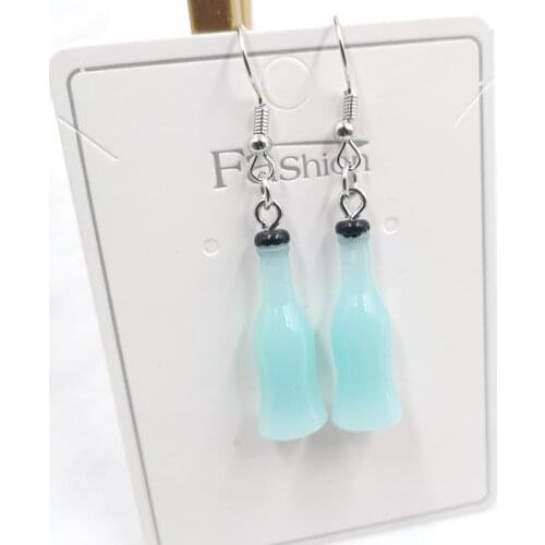 1 Pair of New DIY Simulation Cocktail Bottle Earrings Female Cute Girl Pendant Earrings Female Exquisite Jewelry