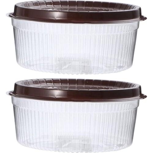 10/20PCS Transparent Plastic Cake Pastries Box 8 Inch Muffin Holders Cupcake Cases Boxes Round Cake Box (Black)