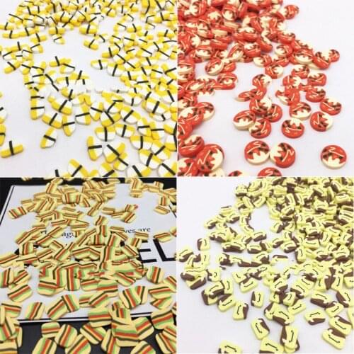 100g/lot 1cm Simualtion Cake Cheese Burger Sushi Donut Clay Slice Polymer Sprinkles for Crafts Making DIY Slimes Filler Material