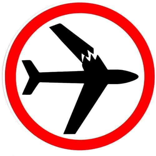 14cm * 14cm Warning Airport Airplane Pilot Accident Cartoon Car Sticker Pvc Personality Fun Body Window Exquisite Decal Decorate