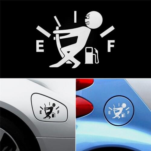 2 Pcs 12.7CM*9.2CM High Gas Consumption Decal Fuel Gage Empty Stickers Funny Vinyl Car Stickers Car Styling Black Sliver