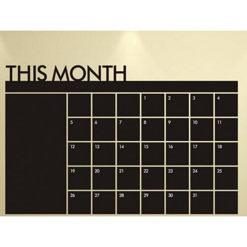 60*92 cm Blackboard Black Chalk Board Chalkboard Monthly Planner Sticker Schedule