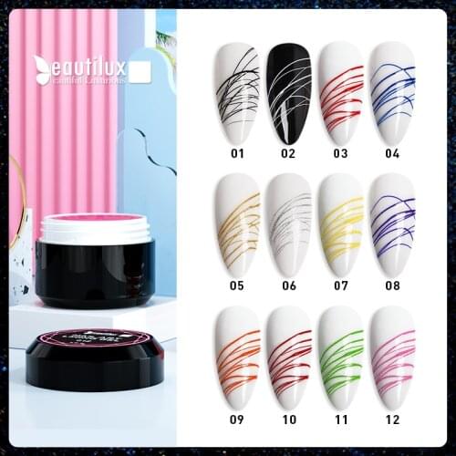 Beautilux Spider Gel No Sticky Layer Nail Art Painting Drawing Lining Gels Nail Polish UV LED Gel Lacquer For Nail Design 6g