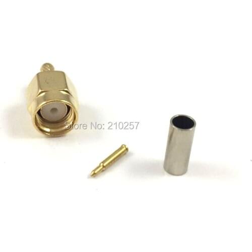Free Shipping 10pcs RF SMA Male Crimp Straight Ham Radio Connector for Cable Rg174 Rg316