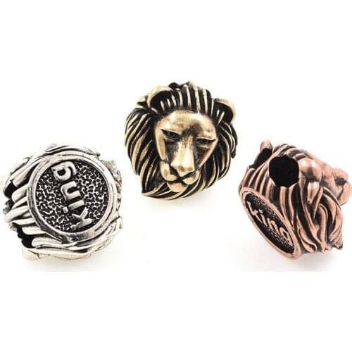 Big Lion Bead Knife Spacer Beads 550 Paracord Charm DIY Jewelry Making Supplies