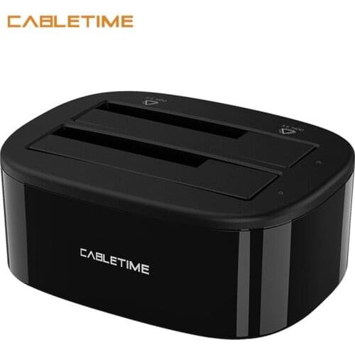 CABLETIME USB3.0 HDD Case Black Hard Drive Enclosure for Laptop External HDD Enclosure N392