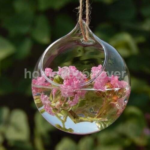 Flower Plant Hanging Clear Glass Vase Bottle Pot Wedding Garden Ball Decor
