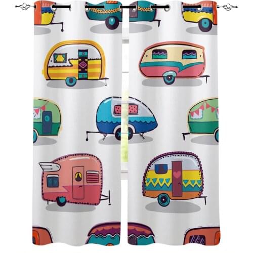 Cute Cartoon Car Blackout Curtains For Living Room Window Curtains For Bedroom Kitchen Curtains Drapes Blinds