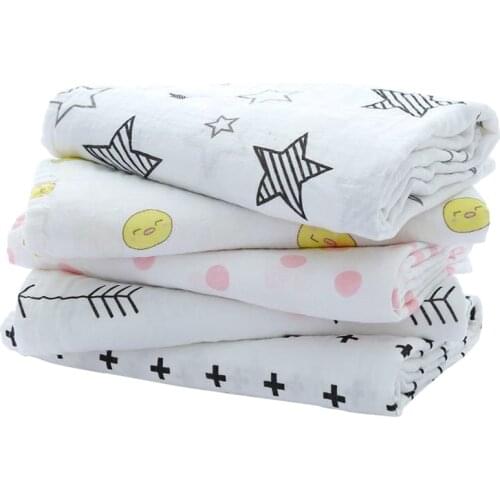 Muslin Newborn Baby Blankets Children Cotton Soft Supplies Infant Baby Multifunctional Wrap Swaddle Gauze Baby Bath Towel