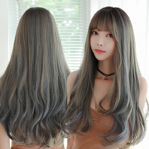 DM-WIG28) Resin Japan Anime Kigurumi Cosplay Mask Lolita BJD Crossdressing Straight Roll Cosplay Wig