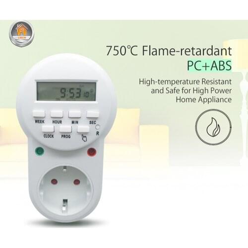 EU Switch Electronic Digital Timer Energy Saving Mechanical Socke Wall Socket Switc Hours Timer Outlet Programmable Timing