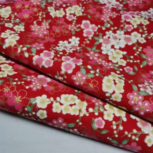 Cotton Tissue Craft Fabric Bronzing Japanese Style Printed Material