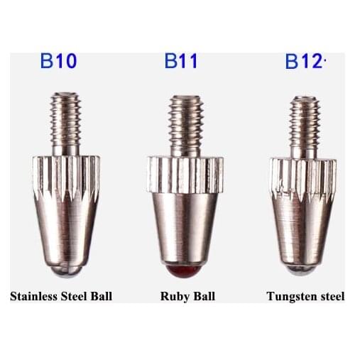 M2.5 Thread Ruby Ball Tungsten steel Ball Contact Pointed Indicator Probe for Digital or Dial Indicators and Height Gauge