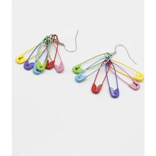 Fashion creative trend rainbow pin earrings fun jumping di cool cool long color brooch pendant ladies gift jewelry