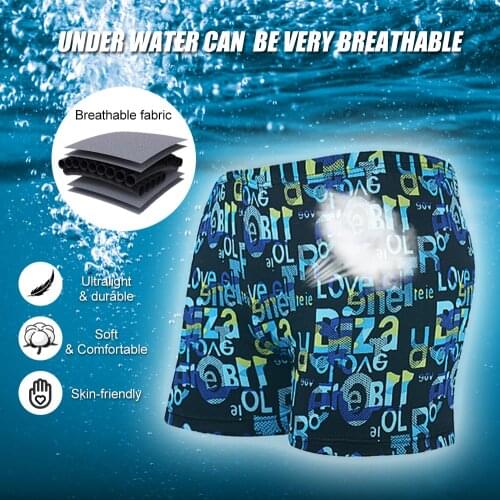 Mens Boxer Swimming Trunks Quick Dry Breathable Swimsuit High Elastic Swimwear Underwear for Summer Beach Surfing Water Sports
