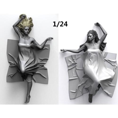 1/24 Scale 2 Girls (no blanket) Unpainted Resin Figure Building Kit