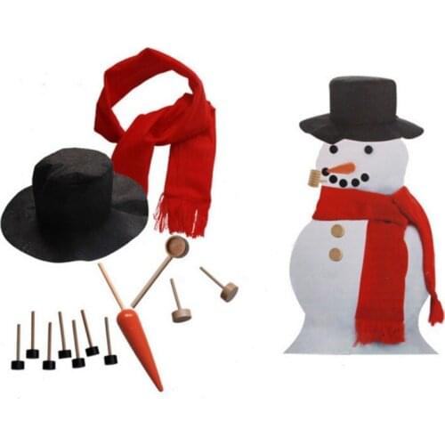 New 13PCS DIY Snowman Making Decorating Dressing Kit Winter Party Kids Toys Christmas Holiday Decoration Gift