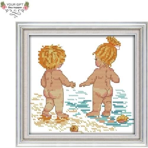 Joy Sunday RA047 14CT 11CT Counted and Stamped Home Decoration Childhood Cross Stitch Kits
