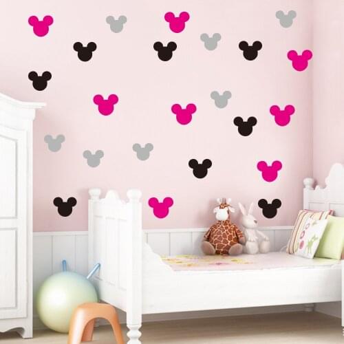 Disney mickey minnie portrait wall stickers for kids rooms bedroom home decor cartoon wall decals vinyl wallpaper diy mural art