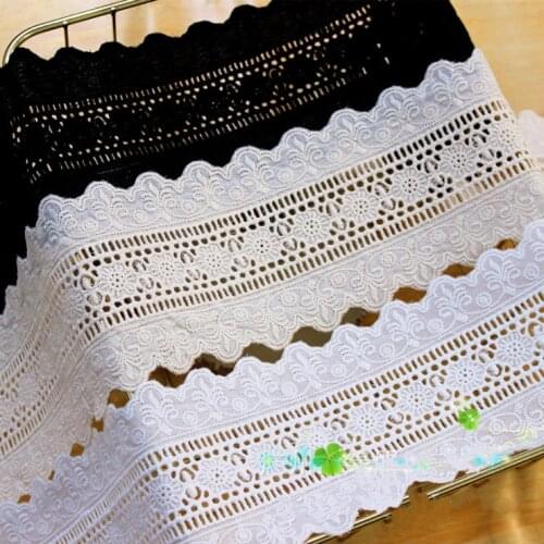 New product hollow double wavy side cotton embroidery childrens clothing Accessories 9cm lace trim