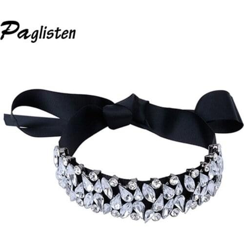 PAGlisten New Fashion Luxury Crystal Chokers Pendant Maxi Statement Necklace Women Wedding Charm Hot Sexy Collier Cute SKU5937