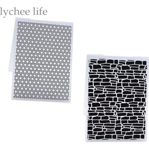 Lychee Life 1pc Plastic Embossing Folder For Scrapbook DIY Album Card Tool Plastic Template Home Wall Decoration