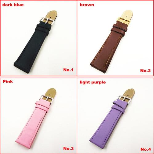 Wholesale 50PCS / lots 12MM 14MM 16MM 18MM 20MM PU with genuine leather Watch band watch strap 10 colors available -110902
