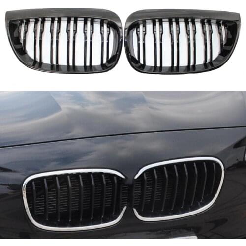 1 Pair Grilles Glossy Easy to Install ABS Front Hood Kidney 51137077129/51137077130 for BMW 1-Series E87 04-07 Accessories
