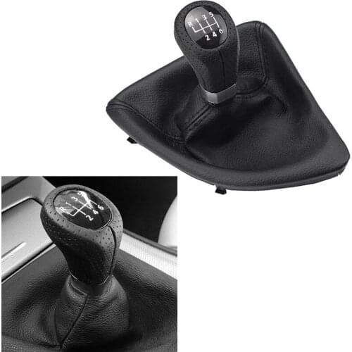6 Speed Gear Shift Knob with Boot Fit For-BMW E81 E87 E88 E82 LHD Gear Lever Knob