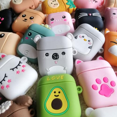 For Airpods 2 Case Silicone bear Cartoon Cover case for air pods Cute Earphone Case 3D Headphone case for arpods Accessories