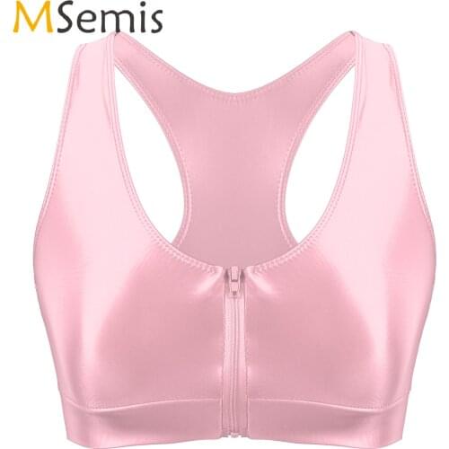 Womens Lingerie Sexy Short Tank Top Bralette Vest for Sports Yoga Fitness Stretchy Sleeveless Casual Front Zipper Bra Tops