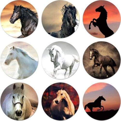 58mm Horse Animal Icons Pins Badge Decoration Brooches Metal Badges For Backpack Decoration
