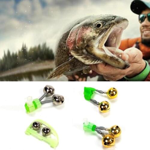 1PC Luminous Light Twin Bells Metal Clip On Rod Alarm Outdoor Sea Fishing Tackle Accessories