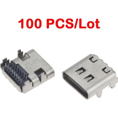 100pcs 16pin Micro Type-C USB 3.1 Connector Port For JBL Charge 4 USB C Power Charging Jack USB-C Female Socket