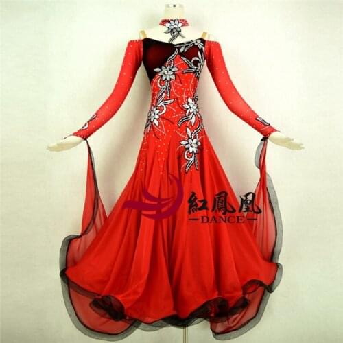 2018 new Modern dance dress women ballroom dance competition dress waltz dance dress adult female dance big swing dress