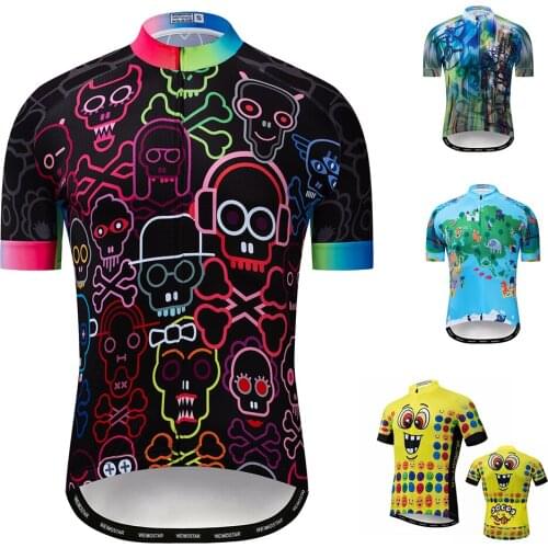2021 Weimostar Cycling Jersey men Bike Jerses road MTB bicycle Clothing Short Sleeve Outdoor sportswear maillot Racing top skull