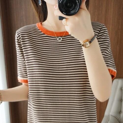 ATBHCMAC Womens Striped T-shirts