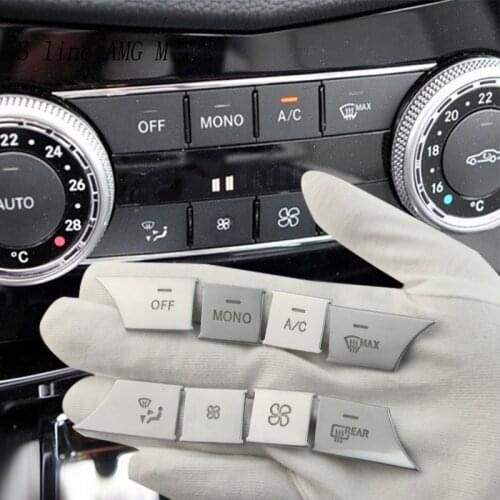 Car Styling For Mercedes Benz C E GLK Class W204 W212 X204 air conditioning Console AC Media Volume Buttons Covers Stickers Trim