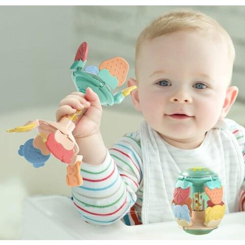 Baby Rattles Deformable Grasping Puzzle Ball Newborn Molar Stick Toys Infant Boy Girl Silicone Can Boil Bite Teethers Baby Gifts