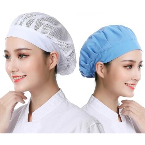Men Women Adjustable Mesh Caps Cafe Bar Restaurant Hotel Bakery Waiter Chef Work Wear Caps Breathable Elastic Workshop Hats
