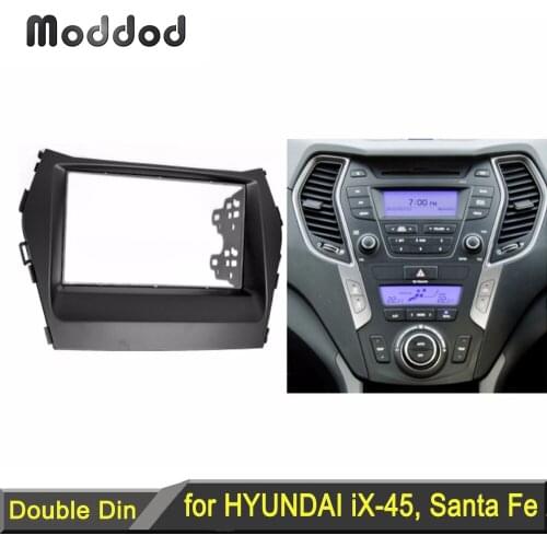 Double 2 Din Car Radio Fascia for HYUNDAI Santa Fe IX45 2012+ Stereo Dash Kit Fit Installation Trim Facia Face Plate Panel Frame